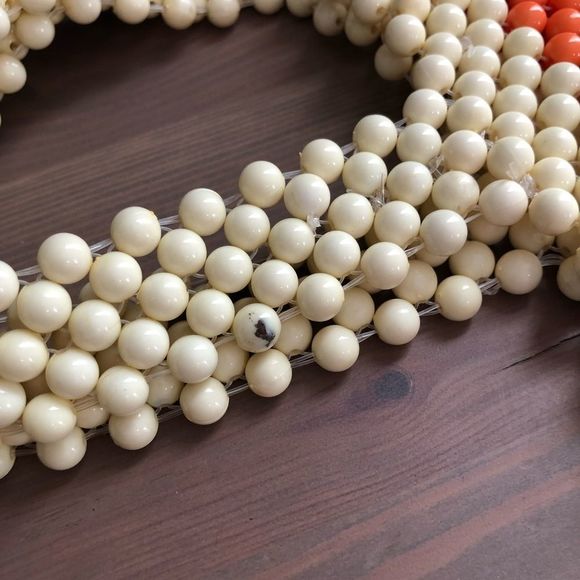 Urban Outfitters Retro Orange Red Cream Beaded Handbag NWT - Picture 6 of 11